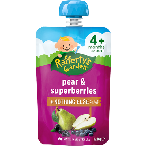 Rafferty's Garden Pear & Superberries 4+ Months Smooth 120g