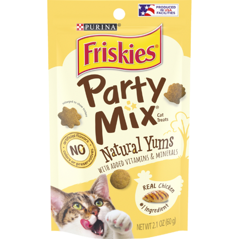Purina Friskies Party Mix Naturals With Real Chicken Cat Treats 60g