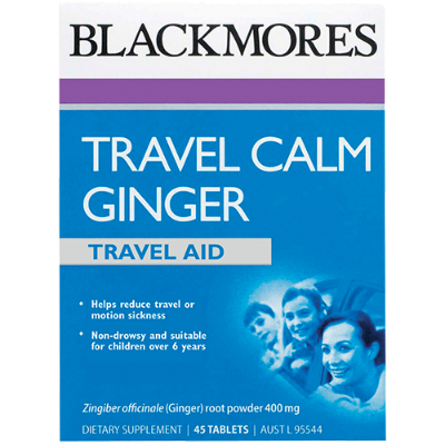 Blackmores Travel Calm Ginger Tablets 45pk