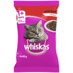 Whiskas Beef In Gravy Wet Cat Food Pouches 4pk