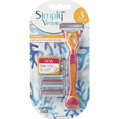 Gillette Venus Simply Venus Hybrid 4up Female Razor 4ea