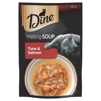 Dine Melting Soup Tuna & Salmon Wet Cat Food 40g
