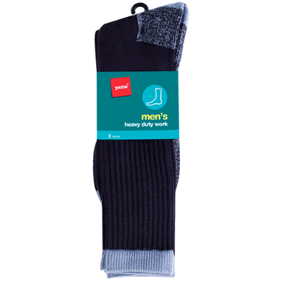 Pams Mens 2Pk H/Duty Work Sock Sz 2ea