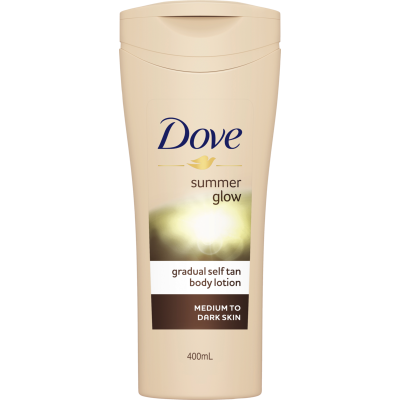Dove Summerglow Medium To Dark Skin Gradual Self Tan Body Lotion 400ml