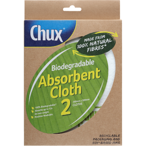 Chux Biodegradable Absorbent Cloth 2pk