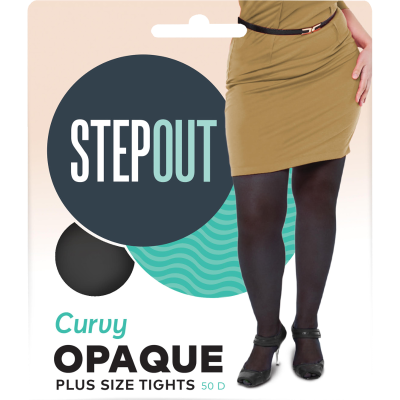 Stepout Curvy Opaque 50D Plus Size Tights Black ea