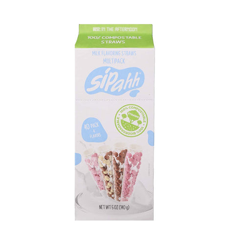 SIPAHH MILK FLAVOUR STRAWS 40CT