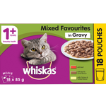 Whiskas Mixed Selection In Gravy Wet Cat Food Pouches 18pk