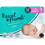 Rascal and Friends Premium Nappies Unisex 3-5kg Newborn 52pk