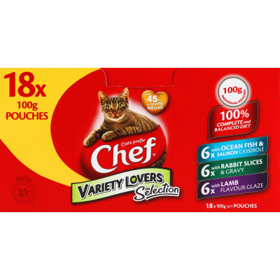 Chef Variety Lovers Selection Cat Food 18pk HORO .nz