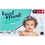 Rascal and Friends Premium Nappies Unisex 10-15kg Toddler 72pk