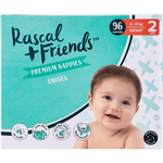 Rascal and Friends Premium Nappies Unisex 4-8kg Infant 96pk