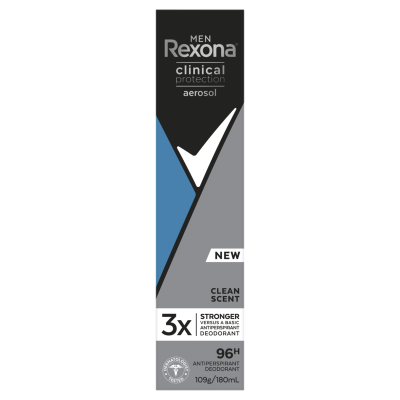 Rexona Clean Scent Antiperspirant Aerosol 180ml