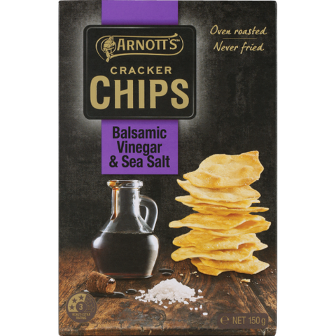 Arnott's Cracker Chips Balsamic Vinegar & Sea Salt Cracker Chips 150g