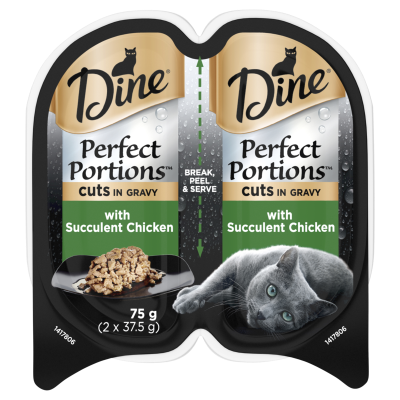 Dine Perfect Portions Cuts In Gravy With Succulent Chicken Wet Cat Food 75g