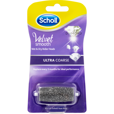 Scholl Velvet Smooth Ultra Coarse Wet & Dry Roller Heads 1ea
