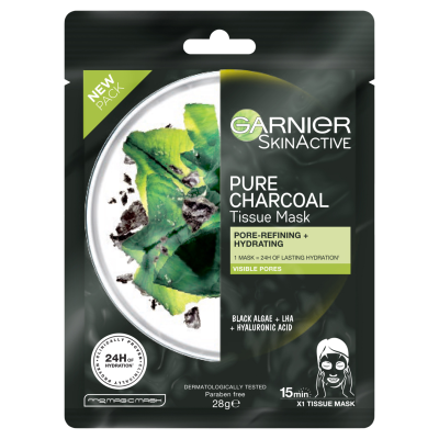 Garnier SkinActive Pure Charcoal Black Algae Mask 28g