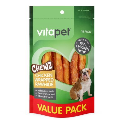 VitaPet Chewz Chicken Wrapped Rawhide For Dogs 1ea