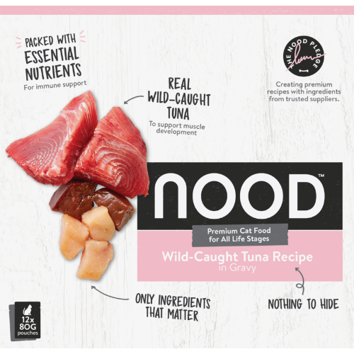 Nood WildCaught Tuna Recipe In Gravy Premium Cat Food 12pk HORO.co.nz