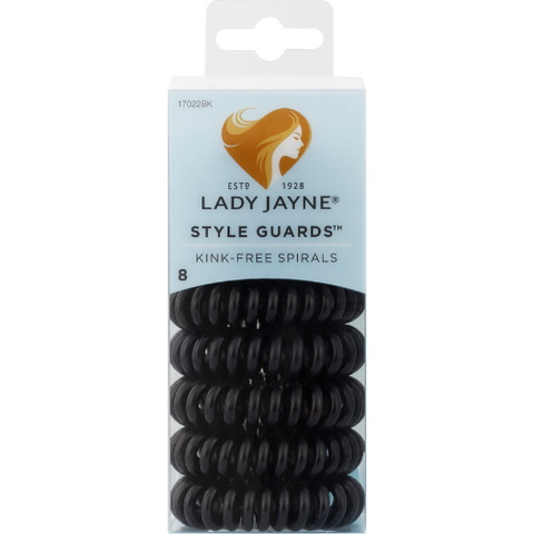 Lady Jayne Style Guards Kink-Free Spirals Black 8pk