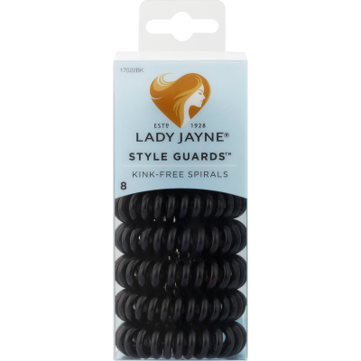 Lady Jayne Style Guards Kink-Free Spirals Black 8pk