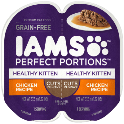 IAMS Perfect Portions Chicken Recipe Cuts In Gravy Healthy Kitten Premium Cat Food 75g