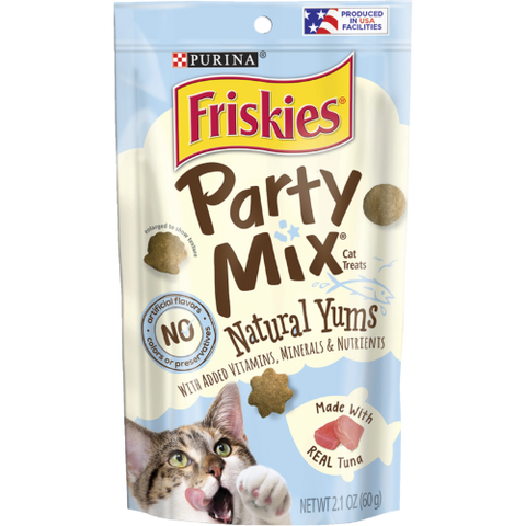 purina friskies party mix natural yums tuna cat treats 60g