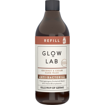 Glow Lab Coconut & Cedar Anti-Bacterial Hand Wash Refill 600ml