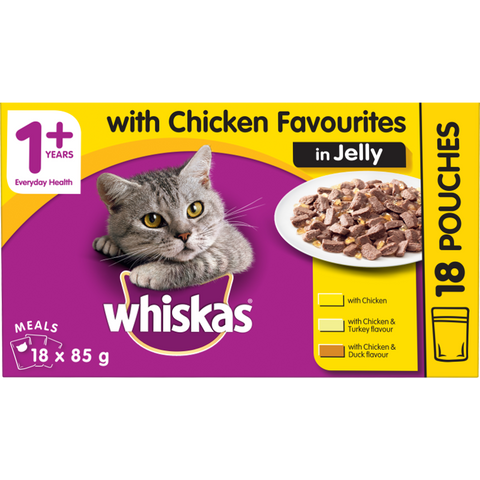 Whiskas Chicken in Jelly Wet Cat Food Pouches 18pk