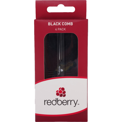 Korbond Redberry Black Pocket Combs 4pk