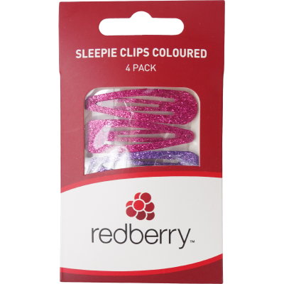 Korbond Redberry Coloured Sleepie Clips 4pk