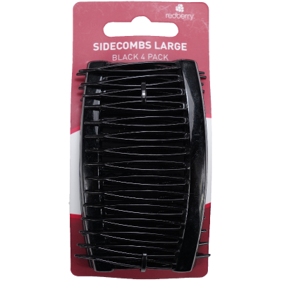 Korbond Redberry Black Sidecombs Large 4pk