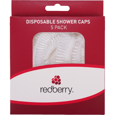 Korbond Redberry Disposable Shower Caps 5pk