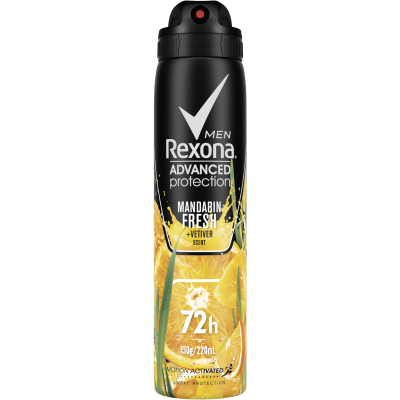 Rexona Men Advanced Protection Mandarin Fresh + Vetiver Scent 72Hr Antiperspirant 220ml