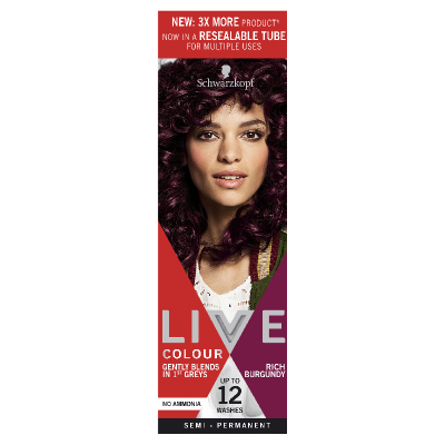 Schwarzkopf Live Rich Burgundy Semi Permanent Hair Colour 1ea