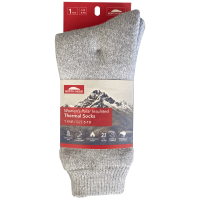North Head Women's Polar Insulated Thermal Socks Size 5-10 1ea