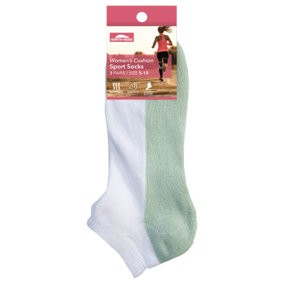 North Head Women's Cushion Sport Socks Size 5-10 Assorted 3ea