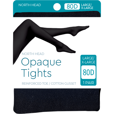 North Head Black 80 Denier Opaque Tights Large/X-Large 1ea