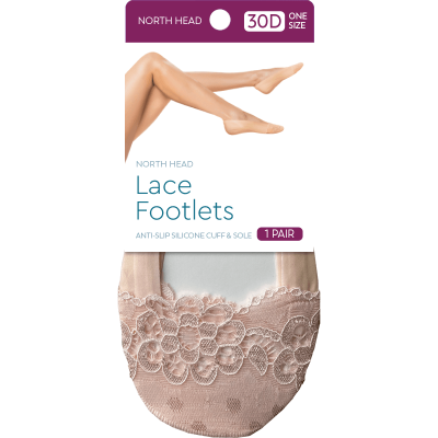 North Head 30 Denier Lace Footlets 1ea