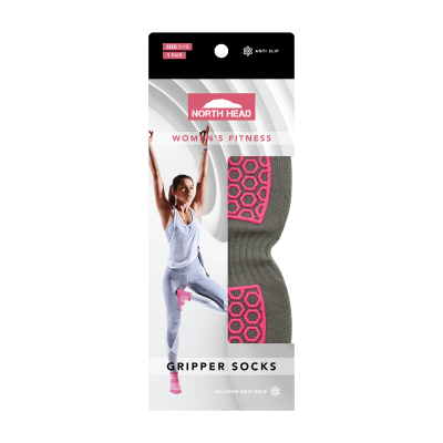 North Head Women's Fitness Gripper Socks Size 5-10 1pk