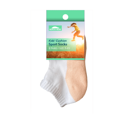 North Head Kid's Cushion Sports Socks Size 7-11 Assorted 2ea