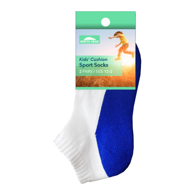 North Head 2-12 Kids Cushion Sports Socks Assorted 2ea