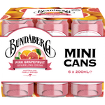 Bundaberg Pink Grapefruit Mini Drink Cans 6pk