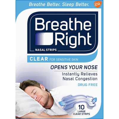 Breathe Right Clear Large Nasal Strips 10pk