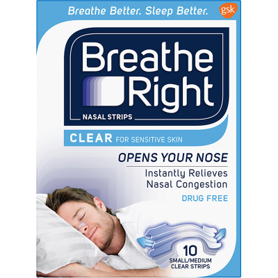 Breathe Right Clear Small/Medium Nasal Strips 10pk