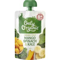 only organic stage 2 baby food mango, spinach & kale 120g