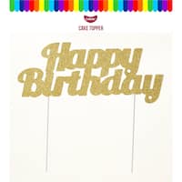 go bake cake toppers gold happy birthday