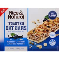 nice & natural oat bars muesli bars blueberry yoghurt vanilla 150g 5pk