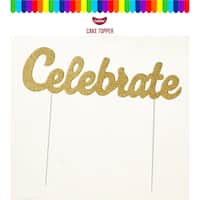 go bake cake toppers gold celebrate