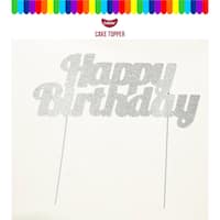go bake cake toppers silver happy birthday